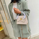 Summer Small Bag Female Personality Lock Small Square Bag Silk Scarf Portab