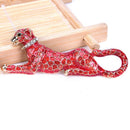 Fashion Crystal Red Leopard Brooch Pin Collar Badge Corsage Jewelry  3C