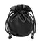 Shoulder Bucket Handbag Women PU Leather Drawstring Crossbody Bag (Black)