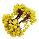Artificial Holly Berry Simulation Foliage Spray Bunch Wedding Party Yellow 1