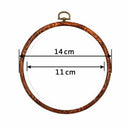 3 Pieces 5.3 inch Round Embroidery Hoops Bulk Imitated Wood Circle Cross St