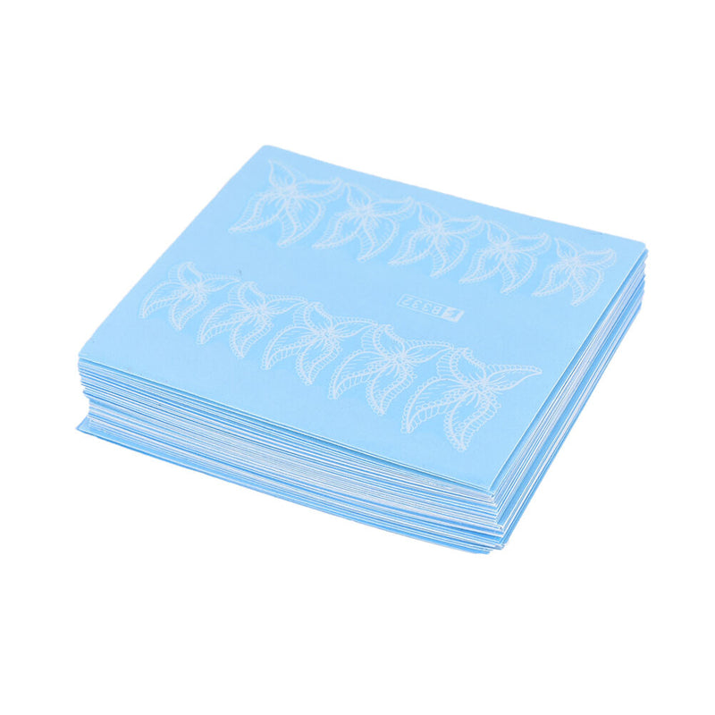 48 Sheets Flowers Lace Nail Art Water Transfer Decals Stickers White Decor G Kw