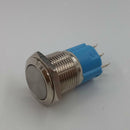 16mm Nickel Plated Brass Starter Switch Self-locking Push Button Switch