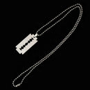 Street Punk Unisex Razor Blade Shaped Fashion Steel Dogtag Necklace Pendant U2L5