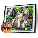 Diamond Embroidery DIY Diamond Painting White Tiger Family Cross Stitch