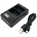 Black LCD Dual Battery Charger Fits For Canon EOS 60D 70D 80D 6D 7D Chargi GIK