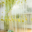1 X Room Sunflower Pattern Voile Window Curtains Sheer Panel Drape Curtain H Ew