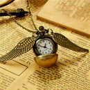 Steampunk Snitch Pocket Watch Necklace Quidditch Wing Clock U3Z9 Pendant Y2 X1L4