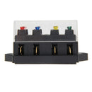4 Way Circuit Standard  Blade Fuse Box Block Holder 12V/24V + Fuse