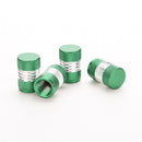 4x Aluminum Car Auto Motor Wheel Tire Valve Stem Caps Dust Covers Round Green 3C