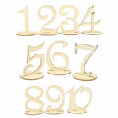 Freestanding Wooden Table Numbers 1-10 Stick Set With Base Wedding Birthday