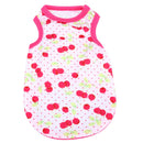 Spring Summer Puppy Small Dog Vest Clothes Pet Shirt (Cherry  Red)(M)