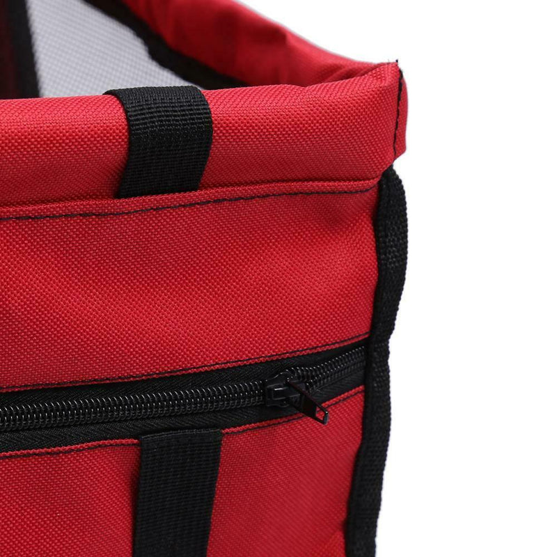 Pet Car Safety Seat Breathable Waterproof Cat Dog Travel Carrier Bag (Red) A