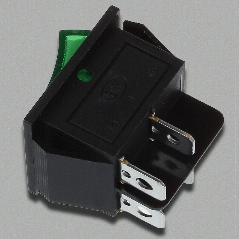 5X(Green Light 4 Pin DPST ON/OFF Snap in Boat Rocker Switch 16A/250V 15A/12G1W6)