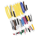 Montessori Teaching Material - 20Pcs 10 Beads Bars with 4 Set of 1-9 Beads Bar,