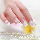 24Pcs Acrylic design french nail full cover nail tips false art crystal diamon,a