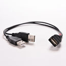 1 Female Power Enhancer Y to 2 Male Data Charge Cable Extension Cord 30cm U Nw