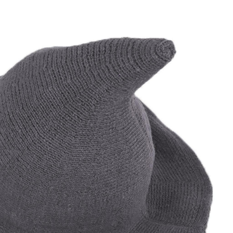 Halloween Witch Hat Modern Knitting Cap Party Outfit Accessories Dark grey