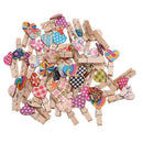 50pcs Love Heart Small Wooden Clothespin Craft Clips DIY Photo Cards Peg