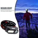 Waterproof Torch USB Charging XPE+COB LED Flashlights Headlight (Black)