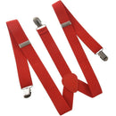Lady Woman Adjustable Metal Clamp Elastic Suspenders Braces - Red