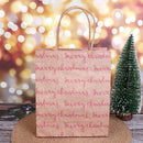 12Pcs Kraft Paper Christmas Gift Bag With Handle Santa Sacks Xmas Party SupS Hn