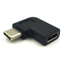 Type C Male To Female USB-C Converter Adapter 90 Degree Right Angle Black