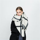 Womens Winter Warm Plaid Stole Neck Wrap Long Shawl Soft Big Grid Large Scarf