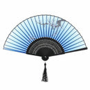 Plum Blossom Pattern Pocket Fan Summer Accessory Wedding Gift Blue Y1T5