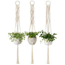 Macrame Plant Hanger Set Of 3 Indoor Wall Hanging Planter Basket Flower Pot