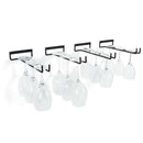 30cm Stemware Wine Glass Rack Wall Mountable Wrought Iron Black UKB Hn