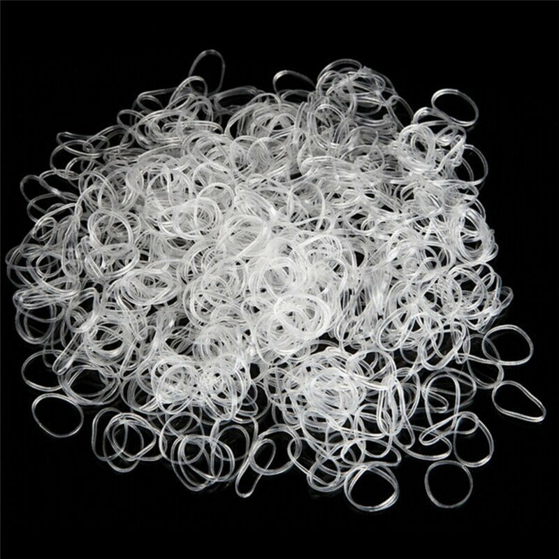 300PCS Transparent  Rubber Braiding Hair Band Hairope Elastic Ponytail Holde ME