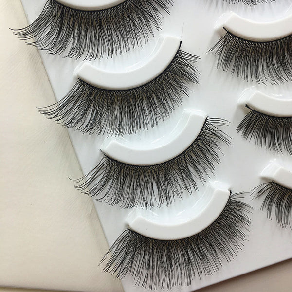 Handmade  5 Pairs Makeup Cross Thick False Eyelashes Eye Lashes Soft Nautral