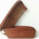Fashion Men Sandalwood Comb Folding Anti Static Beard Pocket Wood Moustache Hair
