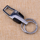 Alloy Metal Buckle Belt Clip Keychain Keyring Key Chain Double Ring Holder