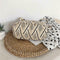 Silk Decor Shoulder Handbags Straw Women Top-handle Shopping Totes (Beige) A