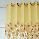 Floral Window Curtains Panel Net Drape Balcony Office Home Decoration Yellow