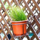 2x Rustic Potted Flower Hangin Basket Succulents Pot Holder Planter Braceket