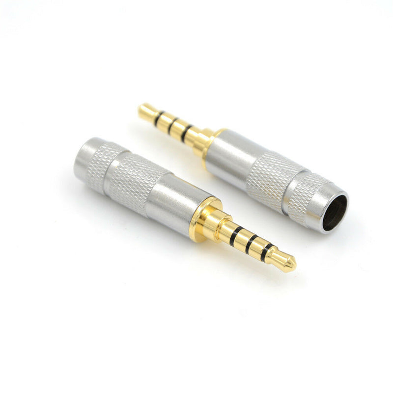 Fashion 4 Pole 3.5mm Stereo Headphone Male Plug Jack Audio Solders Connector TO