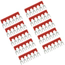 20 Pieces 6 Positions Terminal Block Barrier Strip Jumper Fork Type, PVC, Brass
