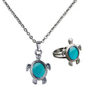 Mood Temperature Color Change Jewelry Turtle Thermochromic Necklace  Set