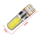 1x T10 Silica Gel 194 168 COB 12 SMD LED Side Strobe Flash Blink Light Bulbs 3C