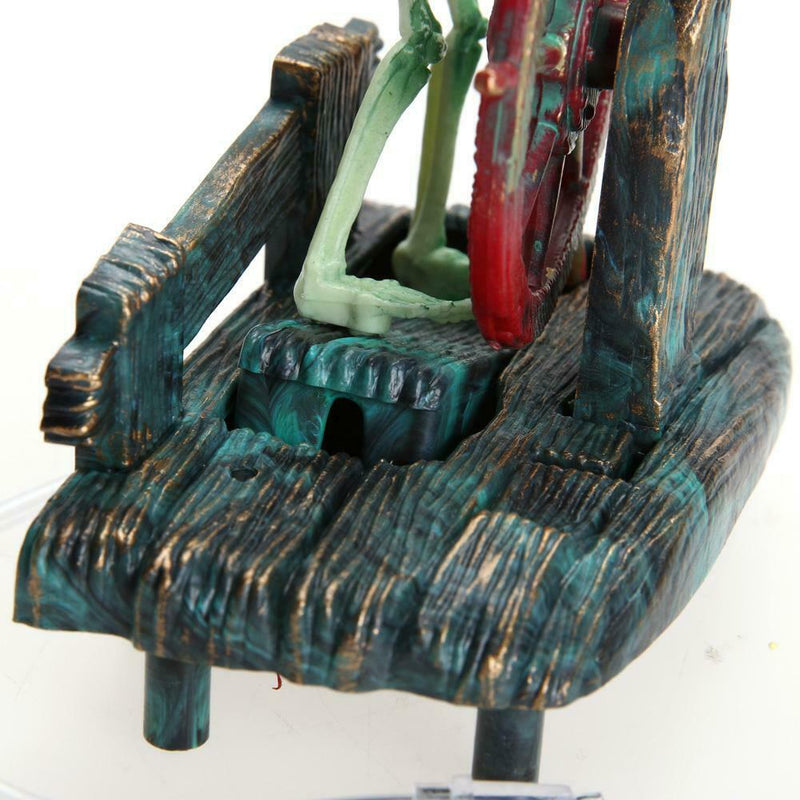 Pirate Captain Aquarium Decorations Landscape Skeleton on Wheel Action A