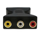 USB Male 3 RCA Female Audio Video Adapter AV Converter Cable Cord Black