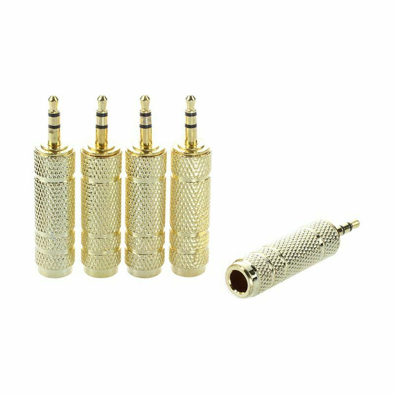 5PCS 6.5mm 1/4" Female F to 3.5mm 1/8 Male Plug Earphone Audio Adapter Conn Z6N6