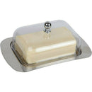 Butter Dish - Container With Stainless Steel Tray Durable Plastic Cover Criste h