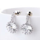 Zircon Earrings Round Earrings Fashion White Bride Wedding Earrings Hypoall