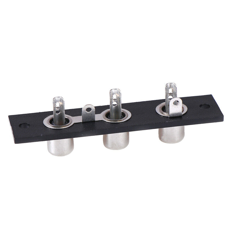 3 way RCA terminal wall panel plate input phono chassis socket audio adap JR