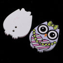 50pcs Cute Owl Wooden Buttons Fit Sewing Scrapbooking Decoration Crafts 25mm