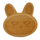 Rabbit Shaped Serving Tray Sushi Wood Serving Tray Divided Plate for Kids